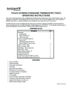 Ambient TSST Touch Screen Thermostatic On/Off Remote Control